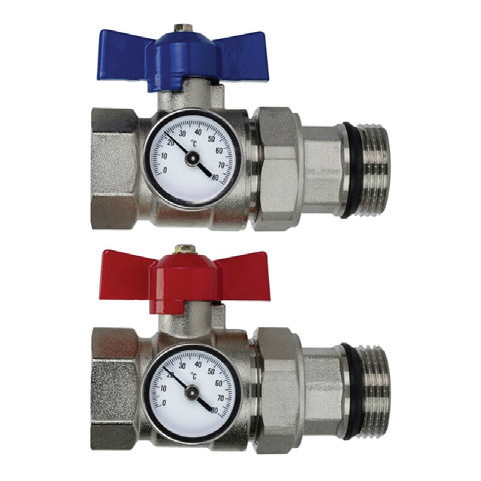 Haustherm kesme (küresel) vana seti — termometreli